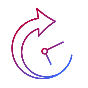 Icon: Uhr mit Pfeil