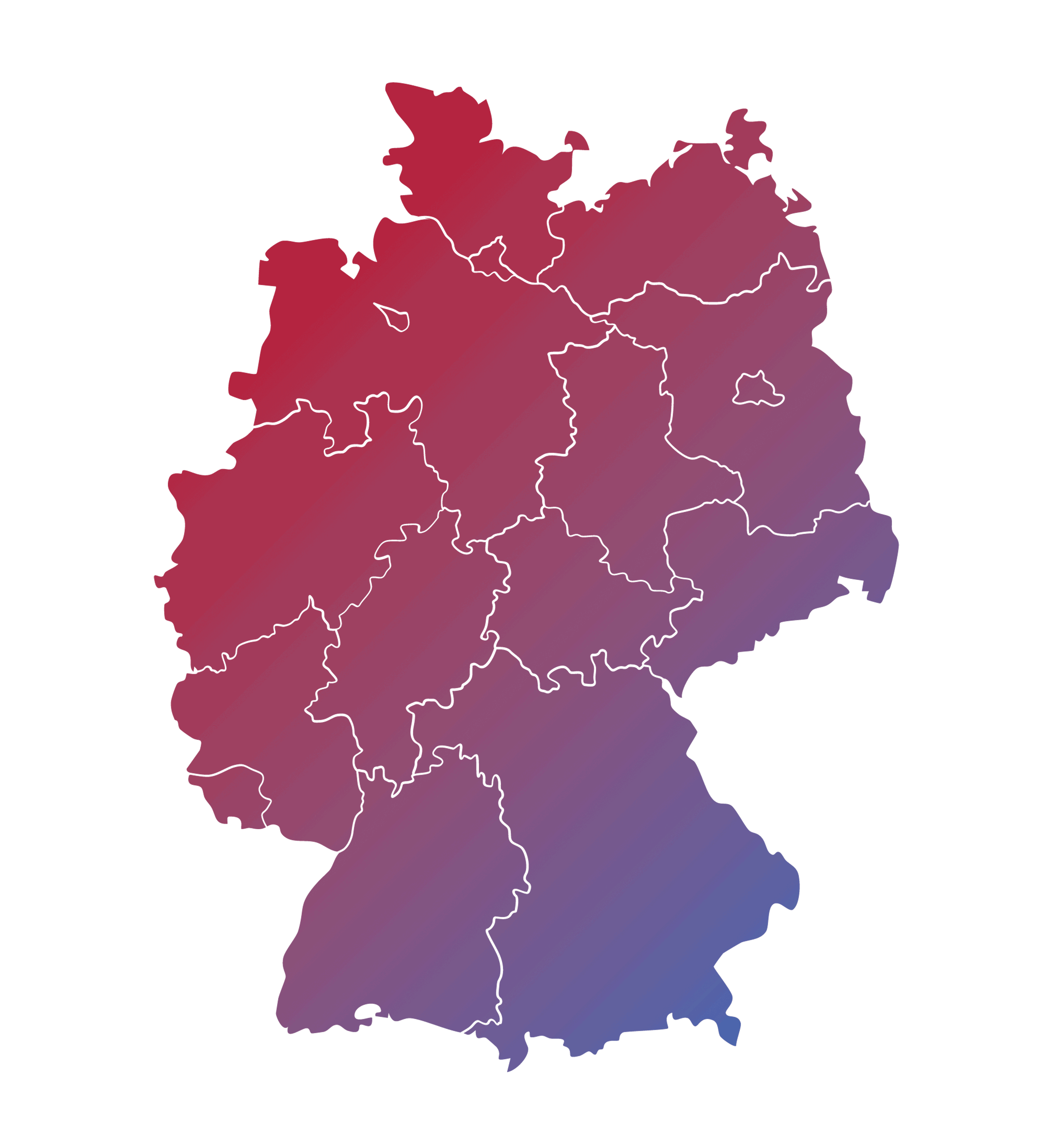 Deutschlandkarte mit eingezeichneten Niederlassungen