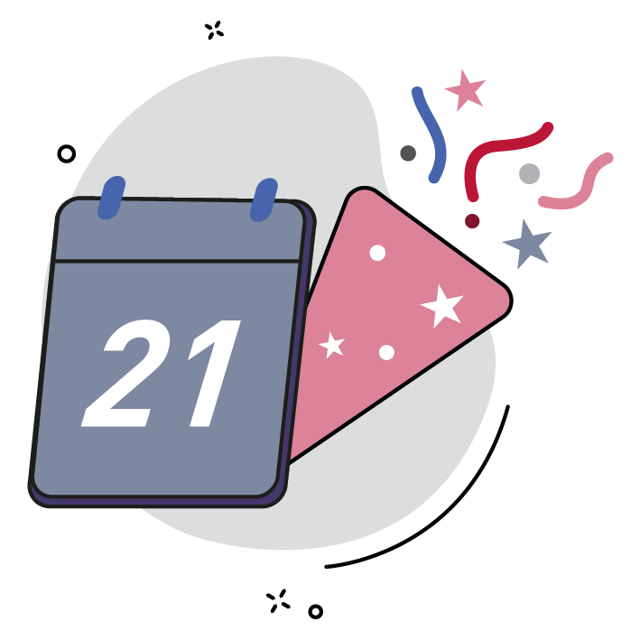 Illustration: Kalender und Konfettitüte