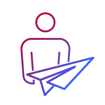 Icon: Person und Papierflieger